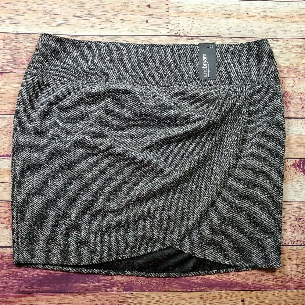 CC - Lane Bryant Pencil Skirt Women 28 Black White Career Wear Stretch NWT
